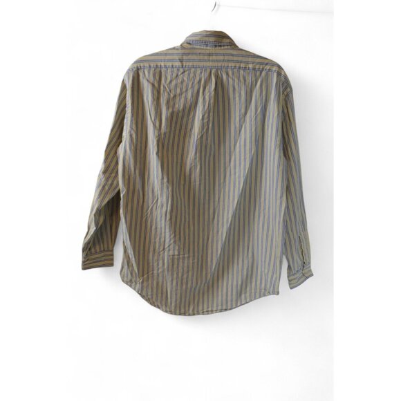 Ralph Lauren Blake Men’s Button Down Shirt Medium Yellow Blue Stripe 100% Cotton - Picture 2 of 4